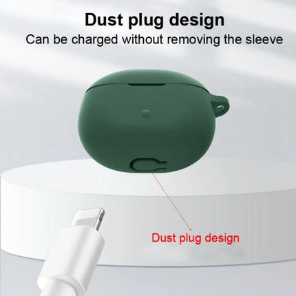Protect Your SoundPEATS Earphones with Silicone Case for Daily Use - green silicone dust plug design shown, allows charging without removing sleeve