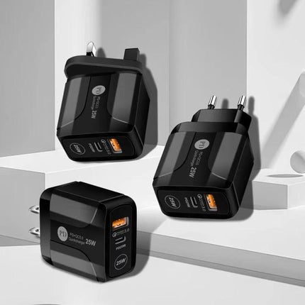 Compact Travel Charger for Daily Device Needs on the Go black 25W USB wall charger compact pocket-ready