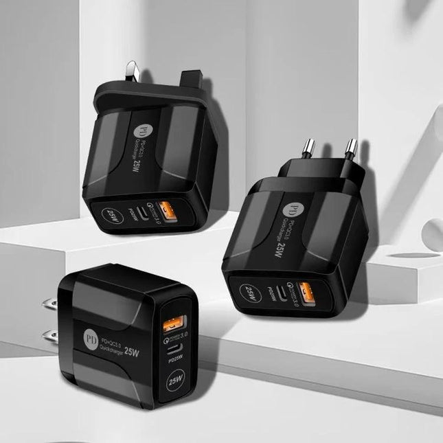 Compact Travel Charger for Daily Device Needs on the Go black 25W USB wall charger compact pocket-ready