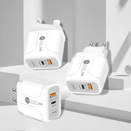 Essential Travel Charger for Phones and Tablets During Trips - compact USB PD 25W wall charger with multiple ports for phone tablet notebook