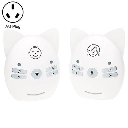 Wireless Baby Monitor with Intercom and Night Light Feature - white cat-ear audio monitors with two-way talk and night light