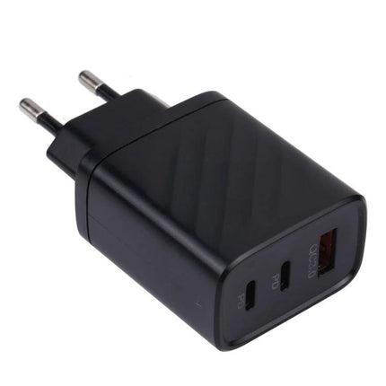 Essential charger for home and travel device needs - compact black 3-port USB wall adapter for smartphone and tablet charging