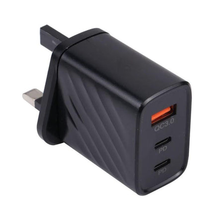 Essential charger for home and travel device needs - black 3-port USB wall charger with QC3.0 and two PD ports for smartphone and tablet