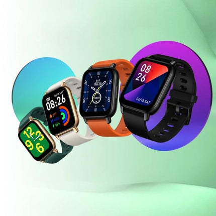 Zeblaze Smart Watch for Daily Health Tracking and Calls showing multiple colored models displaying heart rate, notifications, and call alerts