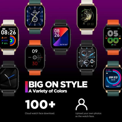 Zeblaze Smart Watch for Daily Health Tracking and Calls - multiple colorful smartwatch models showing health metrics and call notifications