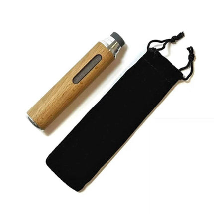 Portable Car Ashtray Made from Timber Log for Driving Use - timber log body with metal top and carry pouch
