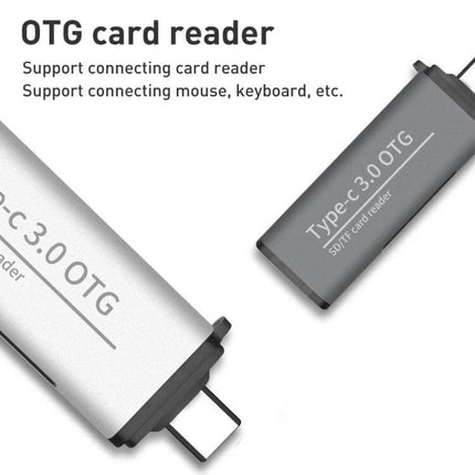 Multifunctional OTG Card Reader for SD and Micro SD Cards — Type-C USB 3.1 Gen1 card reader for fast 5Gbps photo and file transfers