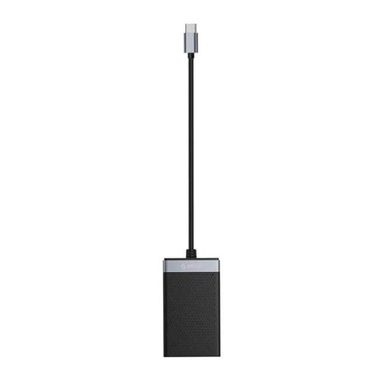 Orico 4-in-1 USB-C Multifunction Card Reader for Simultaneous Use compact black card reader with USB-C cable supporting SD Micro SD CF MS simultaneous transfers