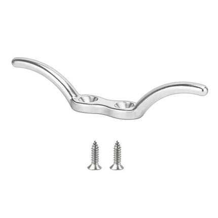 Two And A Half Inch Stainless Steel Marine Flagpole Hook With Screw, 2.5" 316 stainless steel hook with two mounting screws for boat and dock halyards