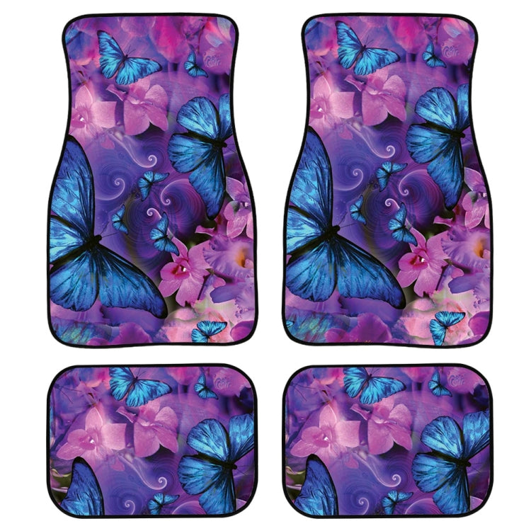 4 in 1 Butterfly Pattern Universal Printing Auto Car Floor Mats Set, HN058, HN062, HN063, HN064, HN065