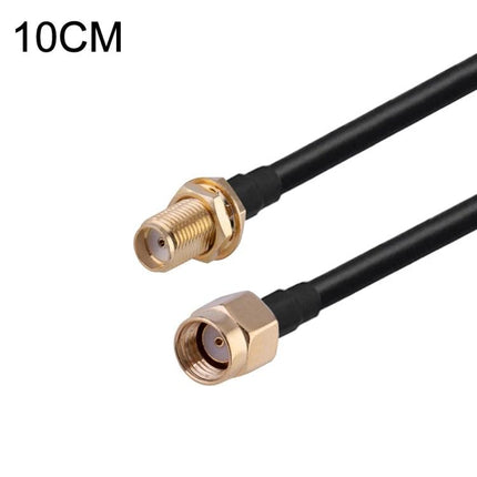Short RG174 Coaxial Cable for Wireless Antenna Connections, 10cm - SMA male to SMA female gold-plated connectors for GPS/GSM/car radio