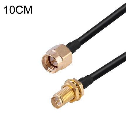 Short RG174 Coaxial Cable for Wireless Antenna Connections, 10cm – 10cm black RG174 cable with gold SMA male to female connectors for GPS/GSM/car radio