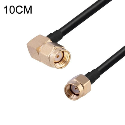 Short RG174 Coaxial Cable for Wireless Antenna Connections, 10cm - 10cm right-angle SMA male to SMA female cable for GPS GSM car radio