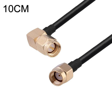Short RG174 Coaxial Cable for Wireless Antenna Connections, 10cm – 10cm RG174 cable with right-angle and straight SMA connectors for GPS/GSM/car radio