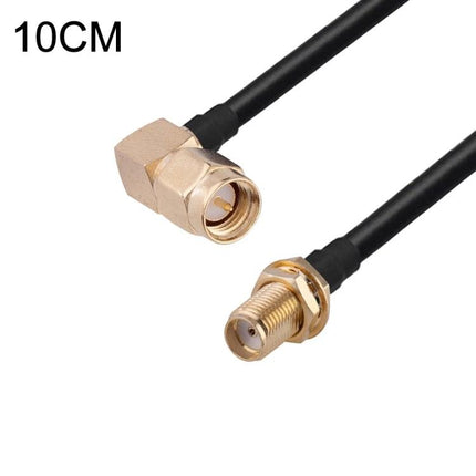 Short RG174 Coaxial Cable for Wireless Antenna Connections, 10cm - 10cm angled SMA male to female pigtail cable for GPS GSM car radio