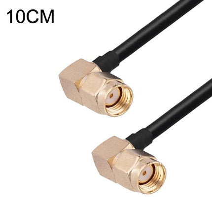 Short RG174 Coaxial Cable for Wireless Antenna Connections, 10cm — right-angle SMA male to male extension for GPS GSM car radio setups