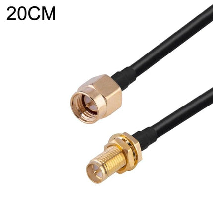 20cm RF Coaxial Cable for GPS and Wireless Antenna Use - RG174 pigtail jumper with SMA male to female gold-plated connectors