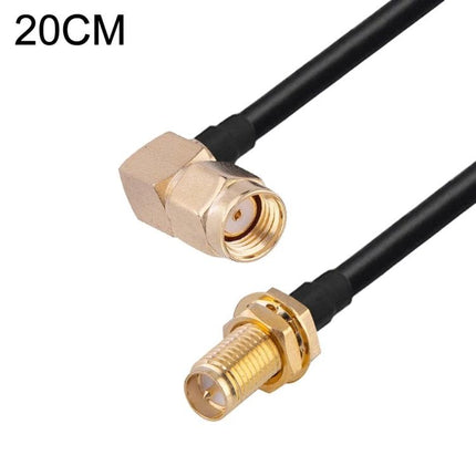 20cm RF Coaxial Cable for GPS and Wireless Antenna Use - 20cm RG174 pigtail jumper with SMA right-angle and straight male connectors for antenna extension