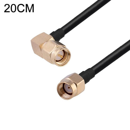 20cm RF Coaxial Cable for GPS and Wireless Antenna Use RG174 pigtail jumper with right-angle and straight SMA connectors for GPS and car radio