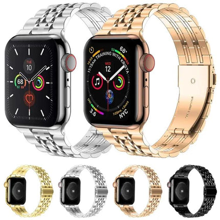 Seven Bead Stainless Steel Apple Watch Band Ultra Thin
