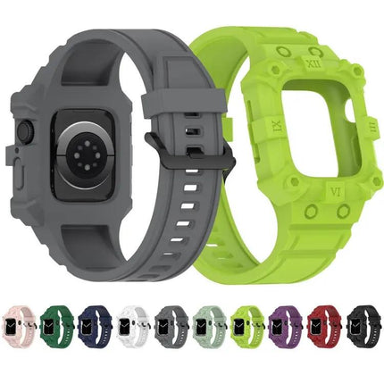 Silicone Integrated Apple Watch Band Adjustable 38-45mm