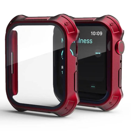 2-in-1 PC Frame Tempered Glass Case for Apple Watch 45/41mm