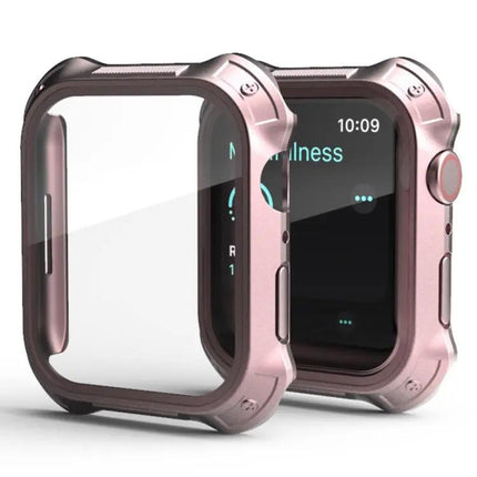 2-in-1 PC Frame Tempered Glass Case for Apple Watch 45/41mm