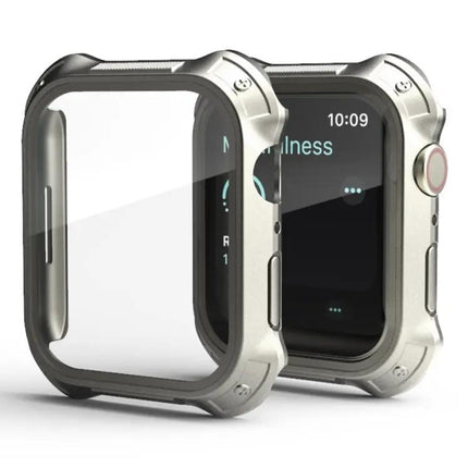 2-in-1 PC Frame Tempered Glass Case for Apple Watch 45/41mm