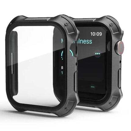 2-in-1 PC Frame Tempered Glass Case for Apple Watch 45/41mm