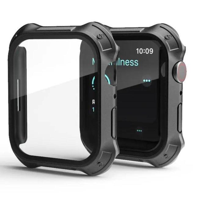 2-in-1 PC Frame Tempered Glass Case for Apple Watch 45/41mm | SYNDMART