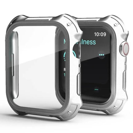 2-in-1 PC Frame Tempered Glass Case for Apple Watch 45/41mm