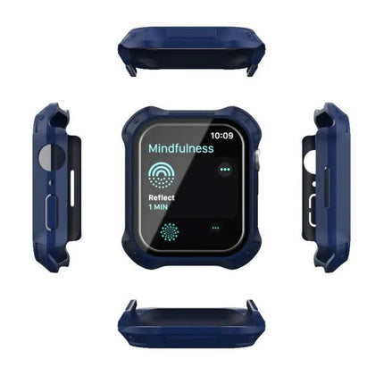 2-in-1 PC Frame Tempered Glass Case for Apple Watch 45/41mm