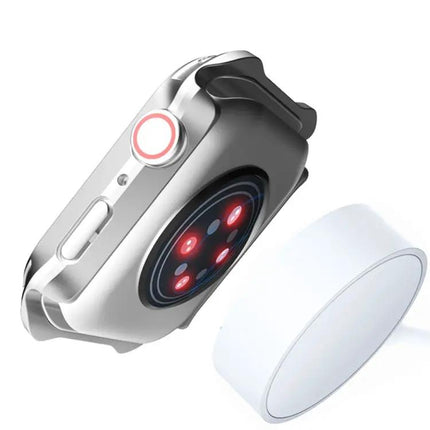 2-in-1 PC Frame Tempered Glass Case for Apple Watch 45/41mm