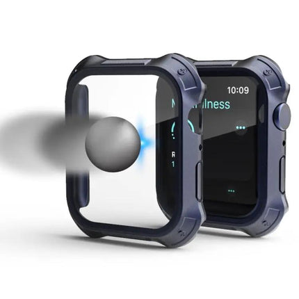 2-in-1 PC Frame Tempered Glass Case for Apple Watch 45/41mm