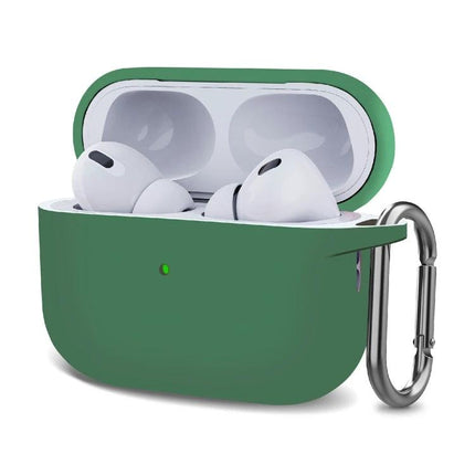 Silicone Protective Case with Hook for Everyday Earphone Carry - green silicone earbud case with carabiner for commuting and gym