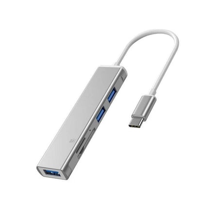 Compact Docking Station for Everyday iPhone Data Transfers - slim USB-C hub with multiple USB and card slots for syncing and charging