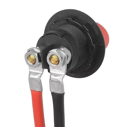 Car Battery Inverter Cable Copper 50cm For Vehicle Electricals - tin-coated lug ends, red and black 50cm copper leads for automotive inverter connection