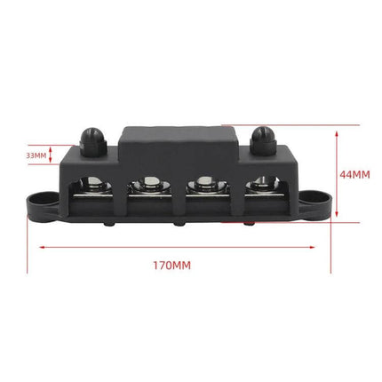 RV Power Distribution Terminal Block With Cover M8 and M10 Studs compact 48V DC hub with protective cover and M8 M10 studs