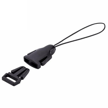 Versatile Adapter for Attaching Cameras to Neck Straps made of durable ABS plastic with quick-release loop for small cameras and phones