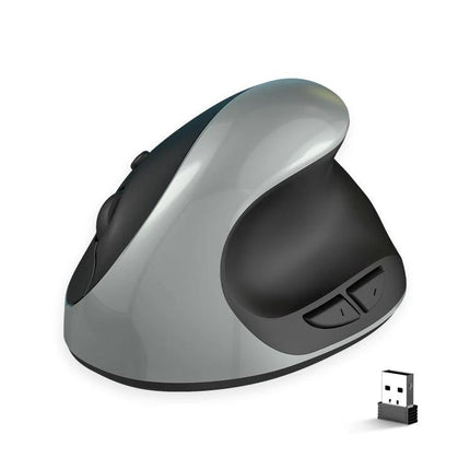 X10 Wireless Vertical Ergonomic Mouse for Everyday Use - gray wireless vertical mouse with USB receiver, ergonomic design to reduce wrist strain