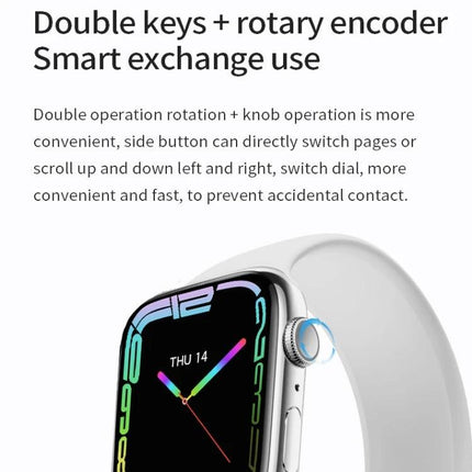 Smartwatch for Everyday Health Tracking and Reminders — white sport smartwatch with rotary encoder and side button shown on wrist, fitness tracking screen