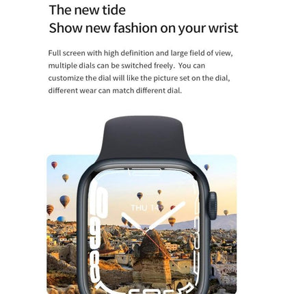 Smartwatch for Everyday Health Tracking and Reminders - sleek black smartwatch showing customizable scenic dial and fitness reminder features
