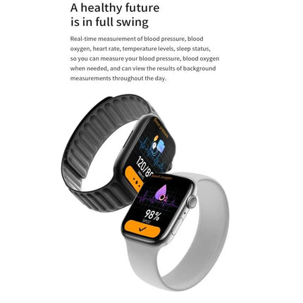 Smartwatch for Everyday Health Tracking and Reminders showing heart rate, blood oxygen and step tracking on two wristbands
