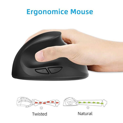 X10 Wireless Rechargeable Vertical Ergonomic Mouse for Daily Use showing hand grip and posture benefits
