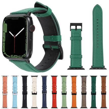 Litchi Texture Leather Apple Watch Band 38/40/41/42/44/45mm
