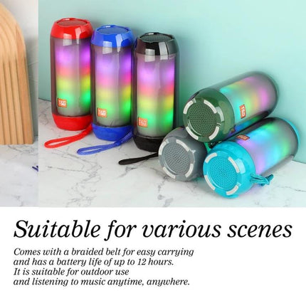 TG Bluetooth Speaker For Home Listening And Hands Free Calls colorful portable LED speakers with straps, Bluetooth 5.3, AUX, TF, USB
