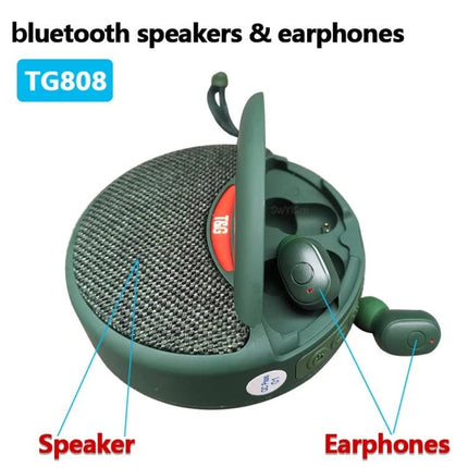 Portable Speaker And Detachable Earphone Combo For Daily Use in green with Bluetooth speaker and removable earphones