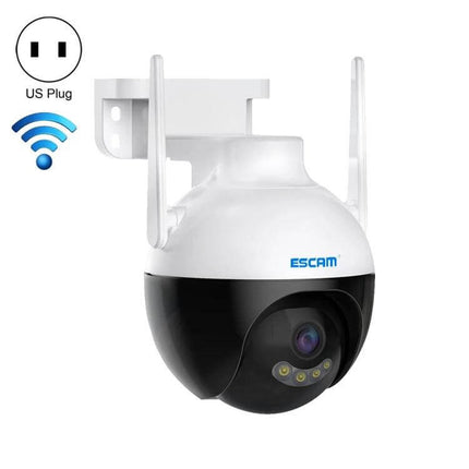 ESCAM QF300 Smart WiFi Camera for Home Security with Night Vision wall-mounted white dome camera with dual antennas and US plug