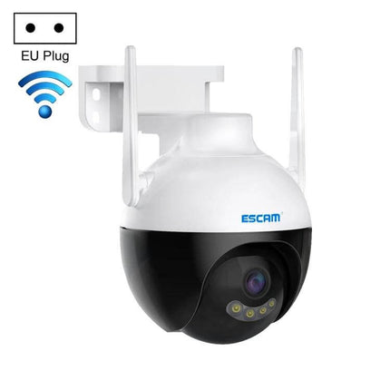ESCAM QF300 Smart WiFi Camera for Home Security with Night Vision mounted outdoor dome camera with antennas, EU plug icon