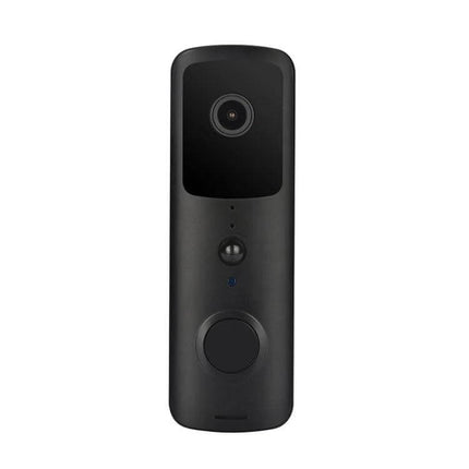 Tuya Smart WiFi Video Doorbell with Night Vision and Intercom mounted in black showing camera lens, motion sensor, and door button for remote monitoring